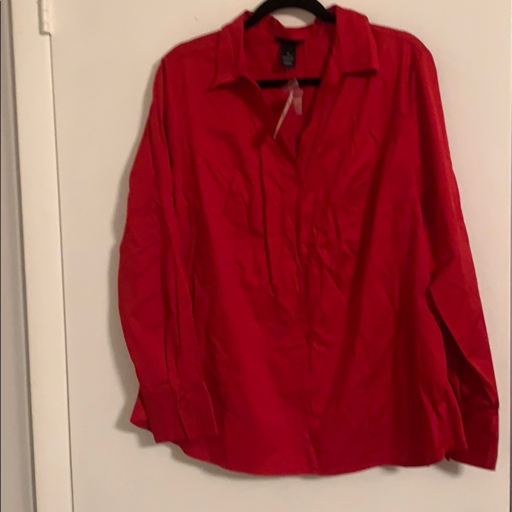 Lane Bryant Red Long Sleeve Shirt Size 18